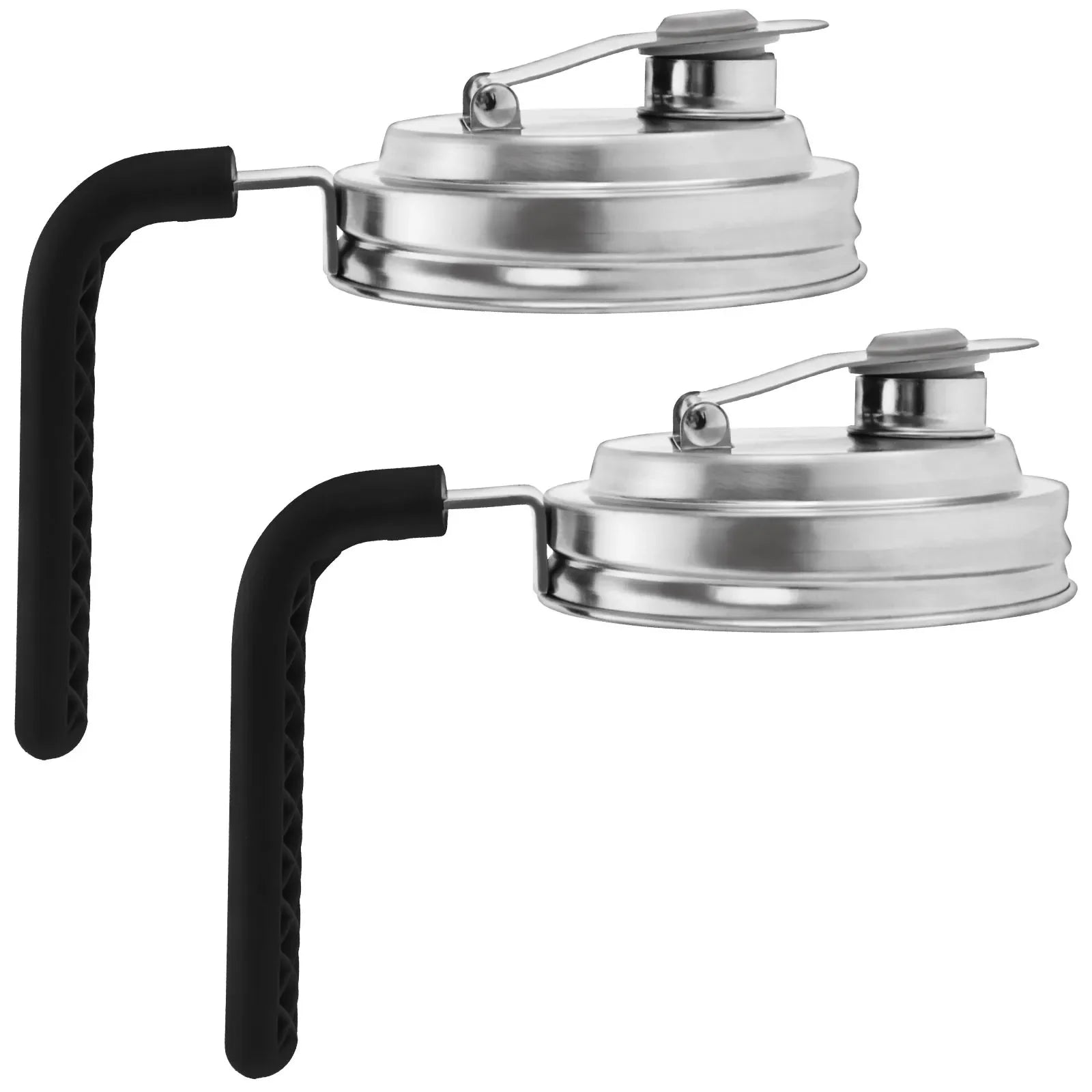 2PCS Pitcher Flip Cap Mason Jar Pour Spout Lid for Wide Mouth Mason Jars Mason Jar Airtight Handle Lid Leak Proof Seal Cover
