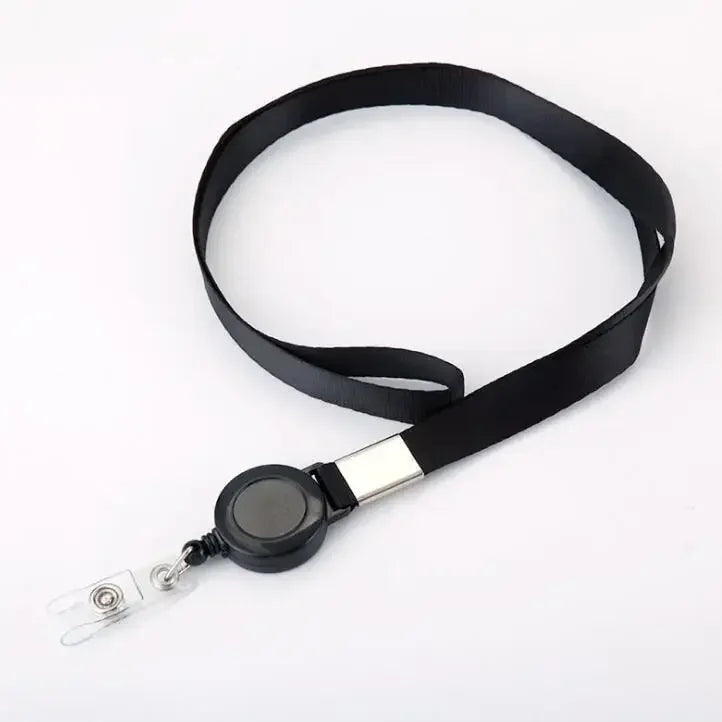 Aluminum Alloy Card Holder Retractable Badge Reel Lanyard Employee Staff Name ID Card Card Holder Business Supplies
