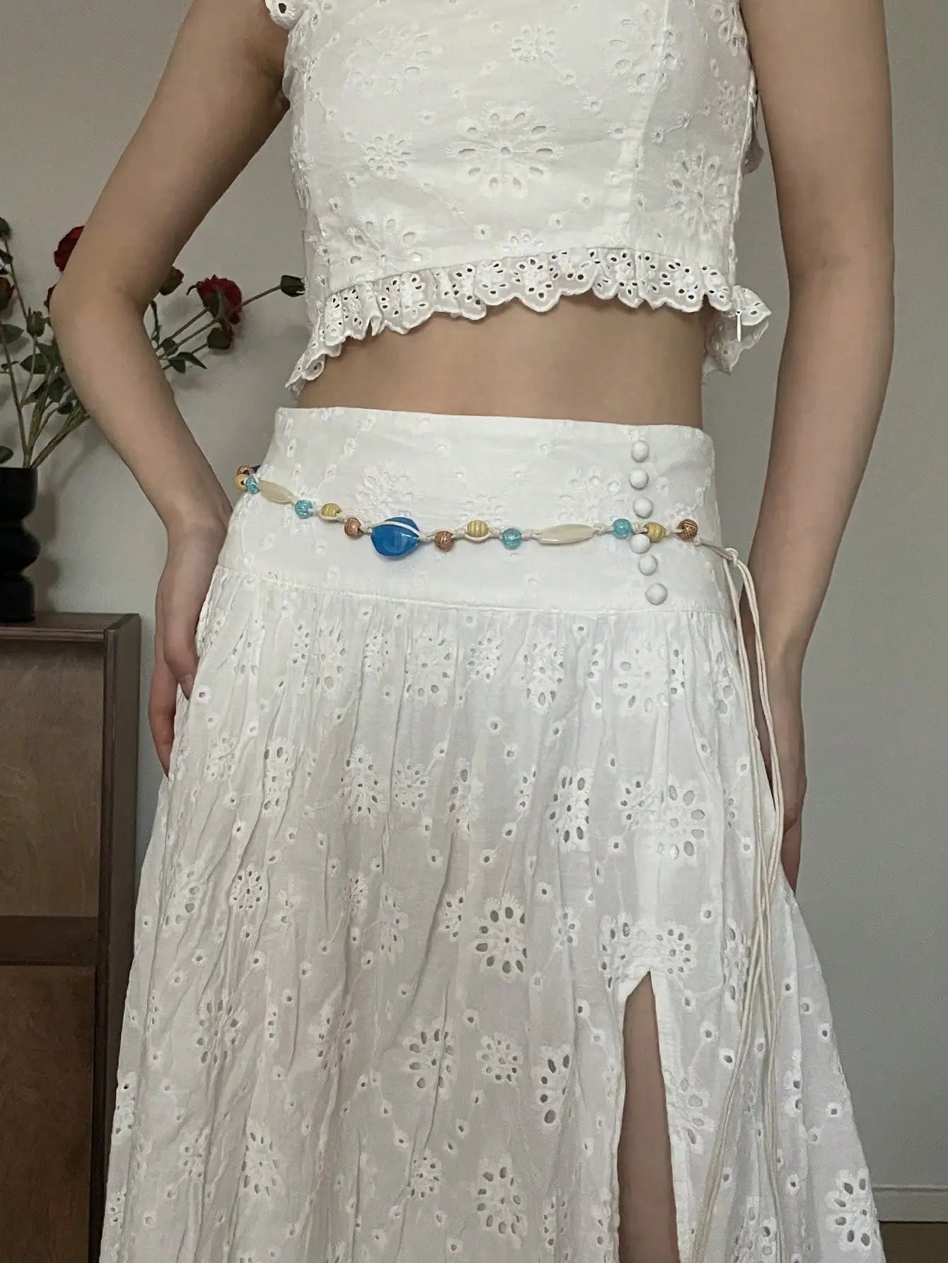 Folk Style Braided Belt Bohemian Beaded Design Feeling Waist Rope Sash With Skirt Dress With All Kinds Of Decoration
