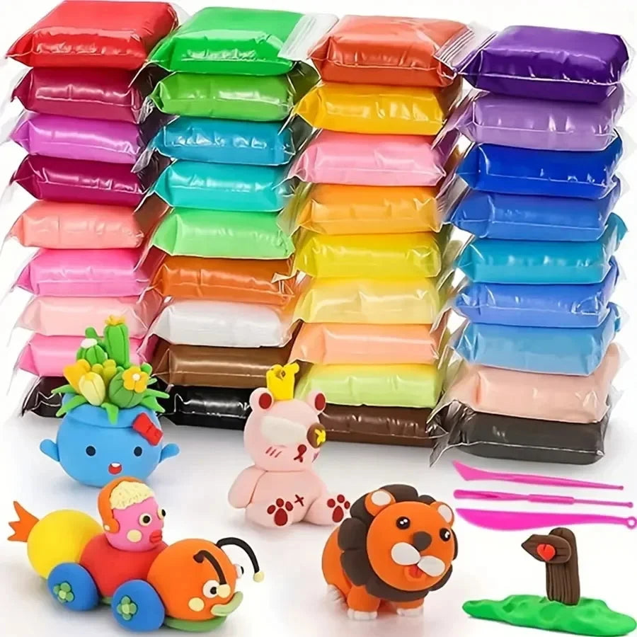 36  Color Clay Air-dried Clay Set, Ultra Light Plastic Clay with Carving Tools, DIY Crafts Gifts for Friends DIY for Children