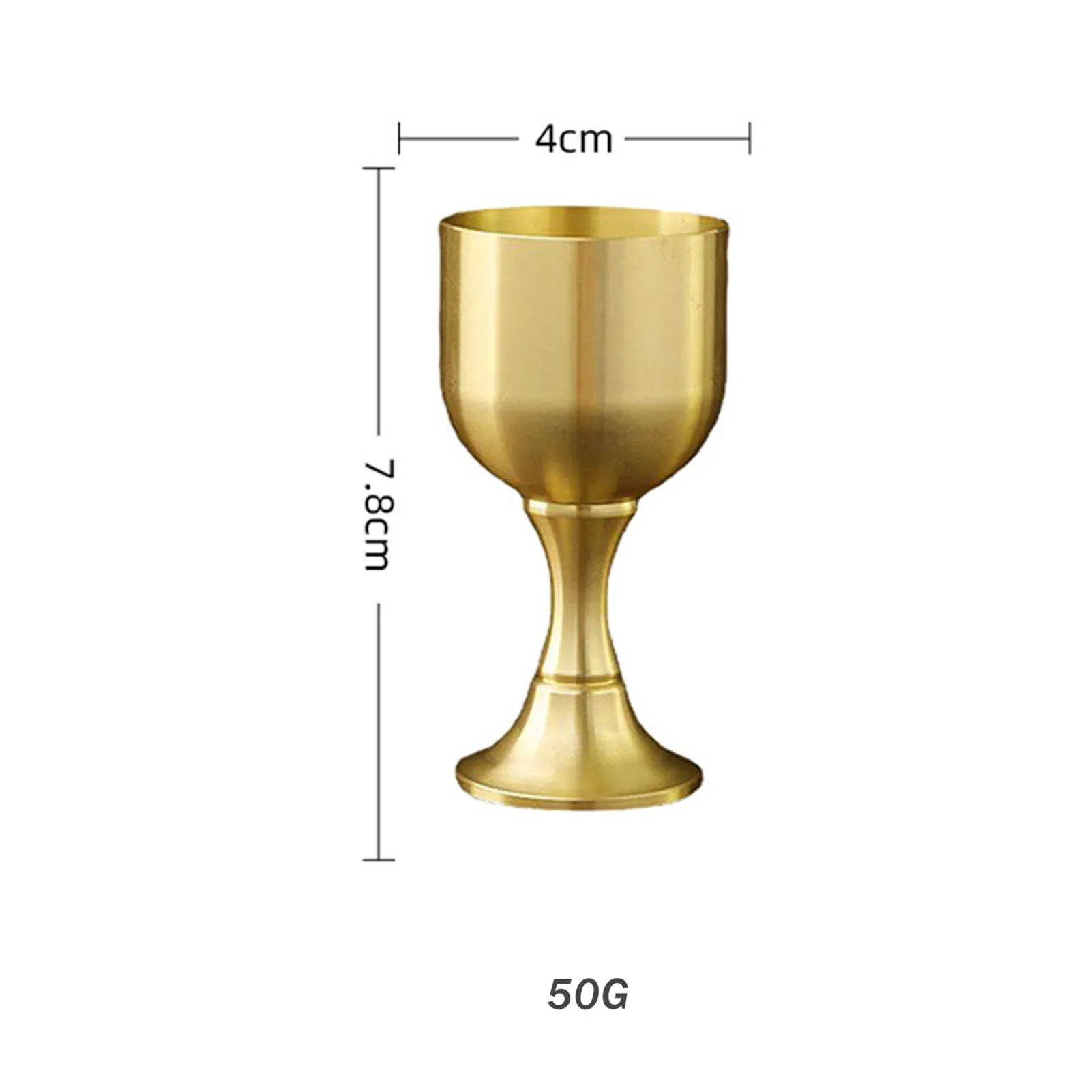Pure Copper Chalice Cup Cocktail Glass Wine Goblet Brass Beverage Brass Goblet Metal Liquor Tumbler For Party Home Decoration