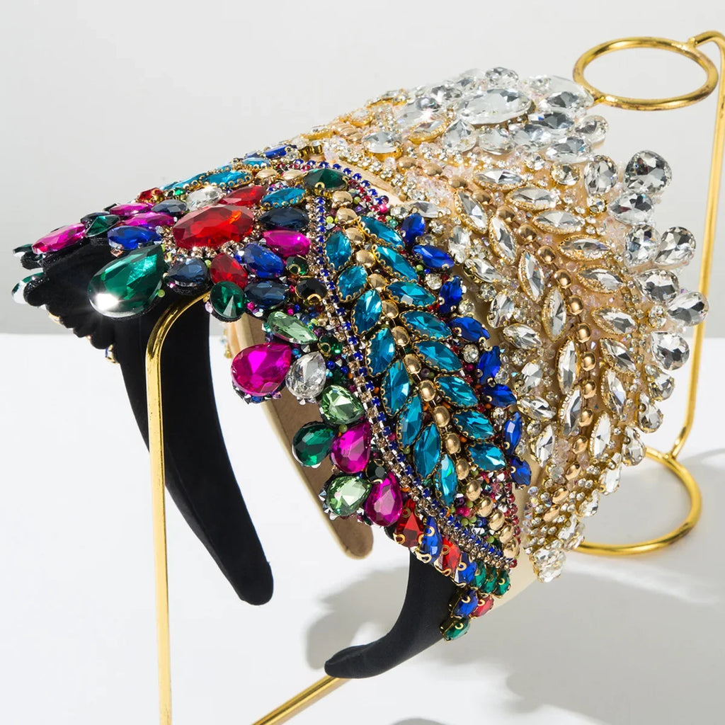 New Baroque Full Diamond Crown Headband Heavy Industry Diamond High-end Shiny Sweet Bridal Wedding Hair Accessories