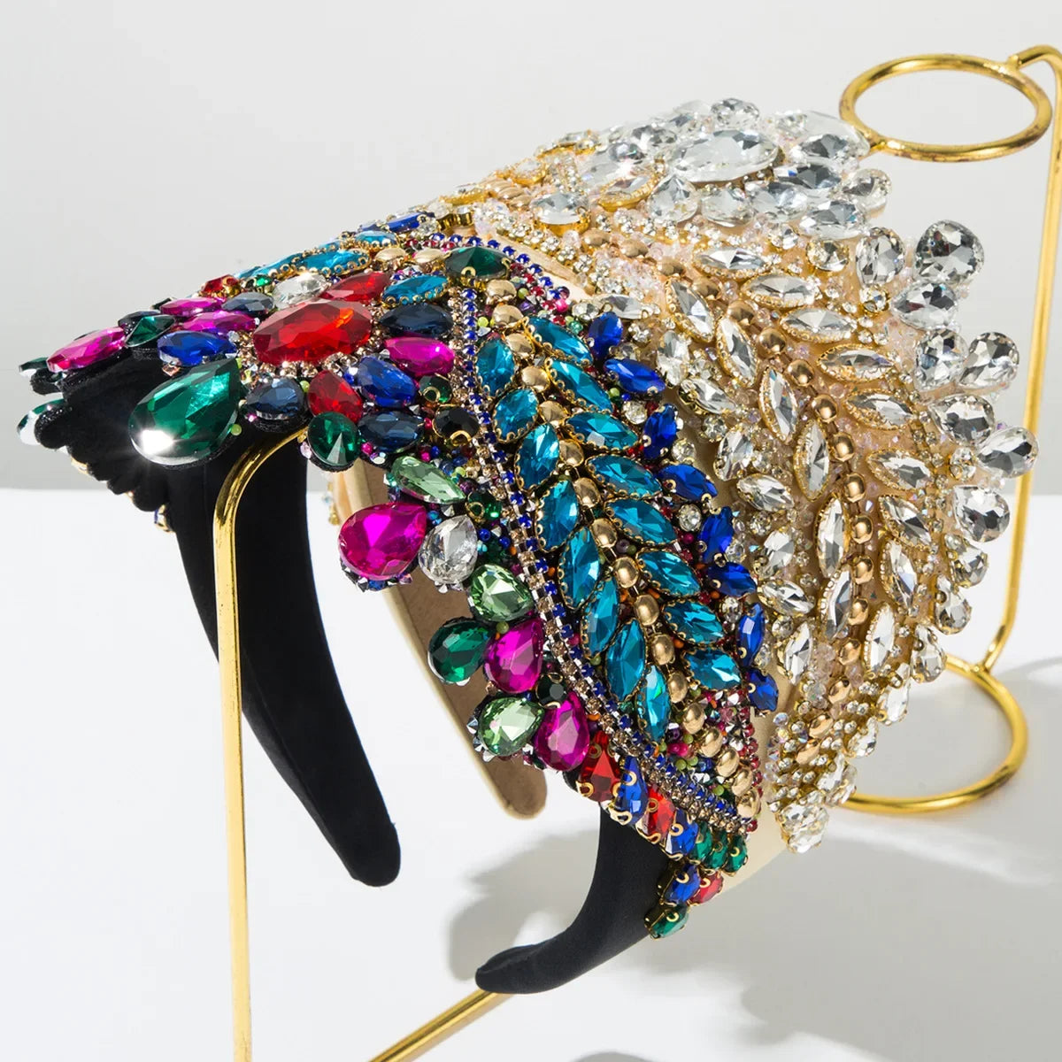 New Baroque Full Diamond Crown Headband Heavy Industry Diamond High-end Shiny Sweet Bridal Wedding Hair Accessories