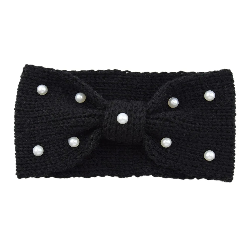 New Bowknot Pearl Headbands for Woman Solid Wash Face Hairband Elastic Sports Yoga Headwear Girls Hair Band Hair Accessories