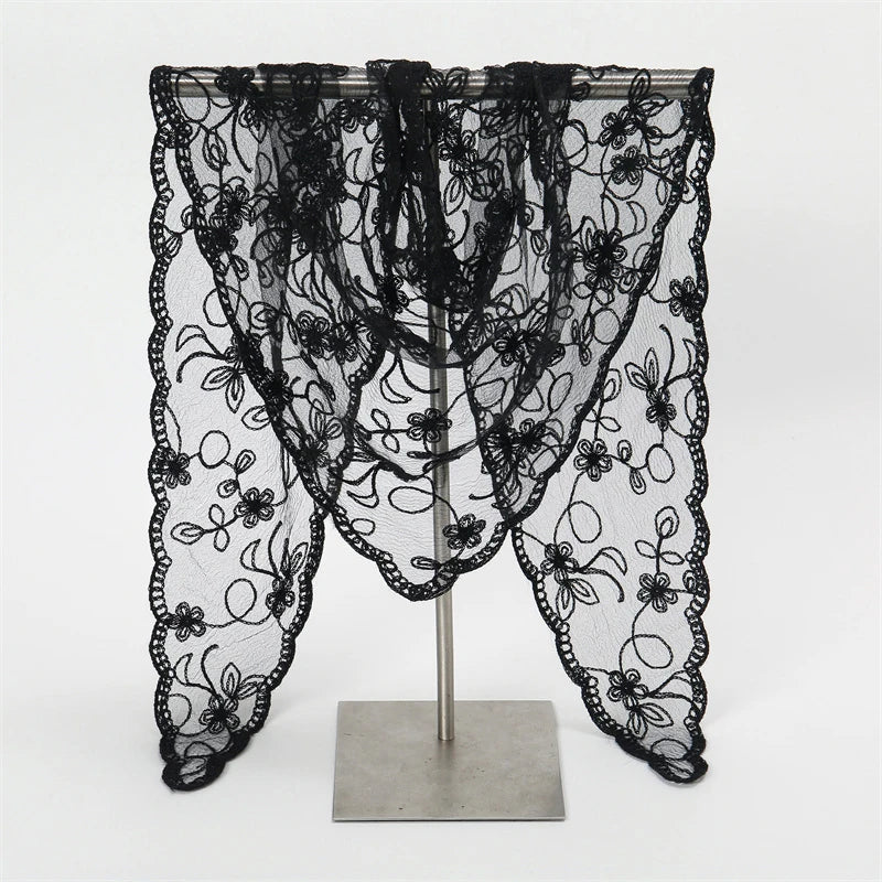 Fashion Church Shawl Lace Veil Polyester Scarf Bandana Church Prayer Wedding Mantilla Chapel White Embroidered Hijab Women Scarf