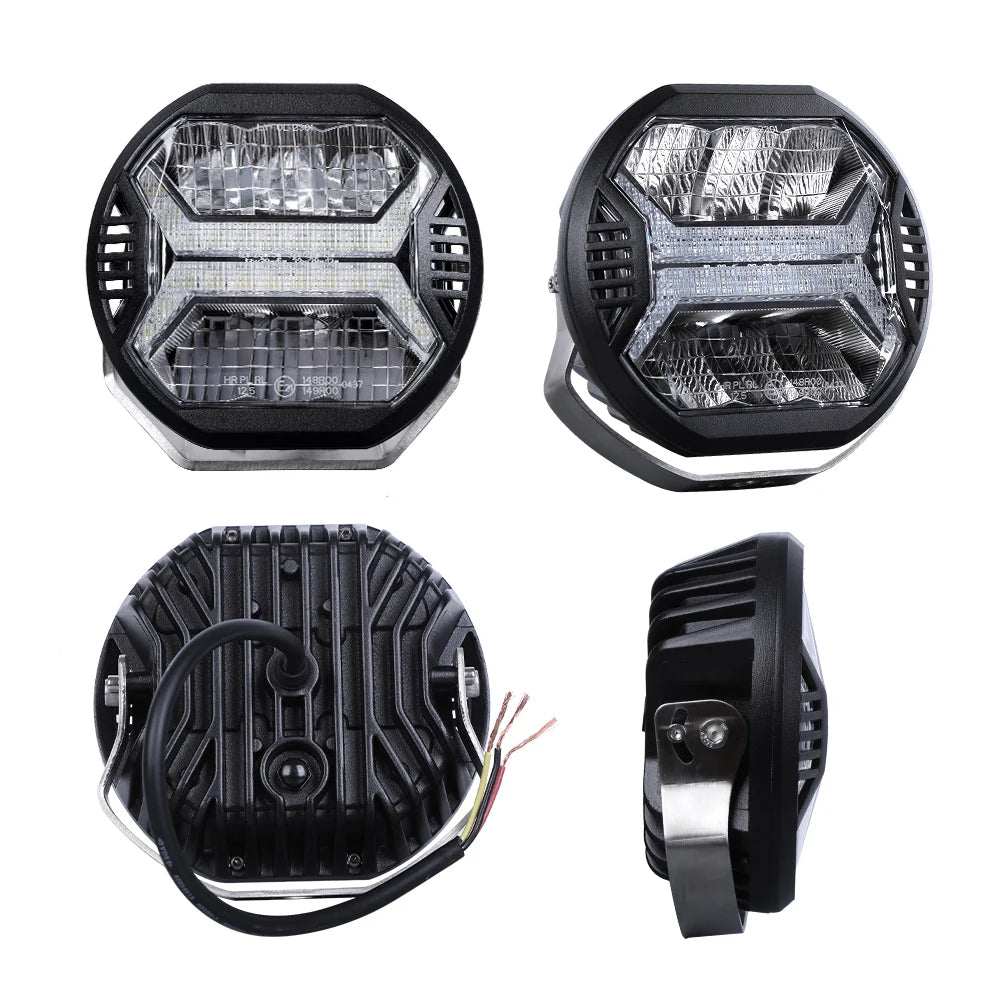 1Pair E-mark 4 Inch LED Work Lights 48W 12V 24V Flood Light Bar for Truck Jeep Lada Off Road 4x4  ATV UTV Boat Auxiliary Light