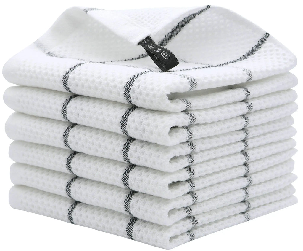 Plaid Cotton Kitchen Dish Cloths, Kitchen Rags, Hand Towel, Super Soft and Absorbent Washcloths,12x12in, 6 Packs