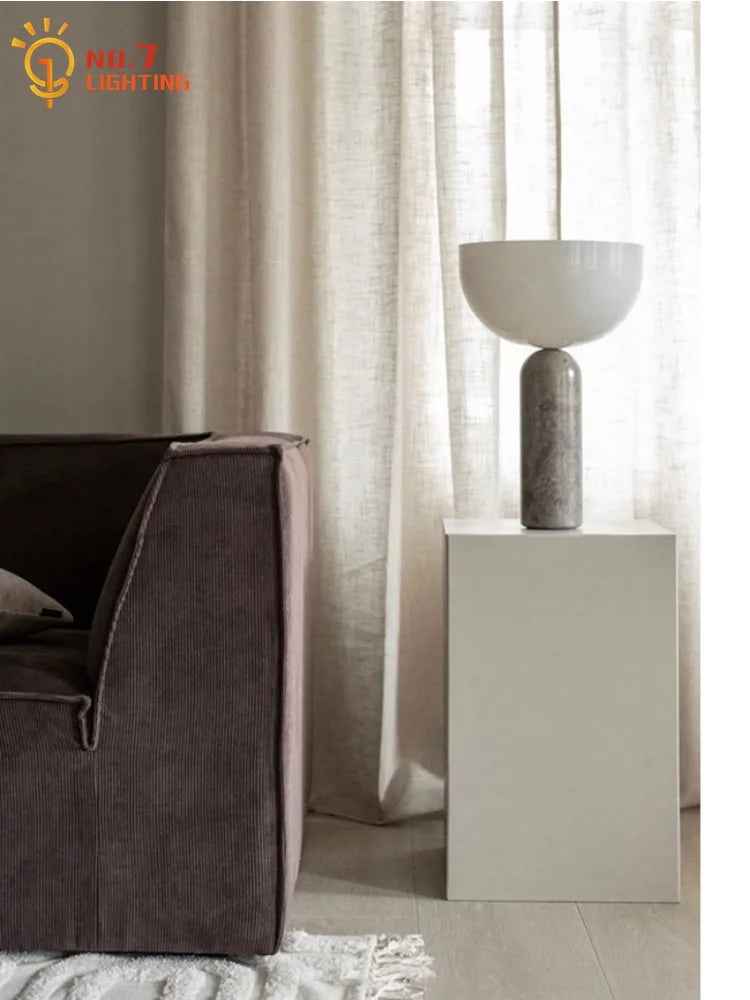 Danish Design Marble Mushroom Table Lamp LED Minimalist Modern Light Fixtures Home Decor Living Room Bedroom Study Bedside Cafe