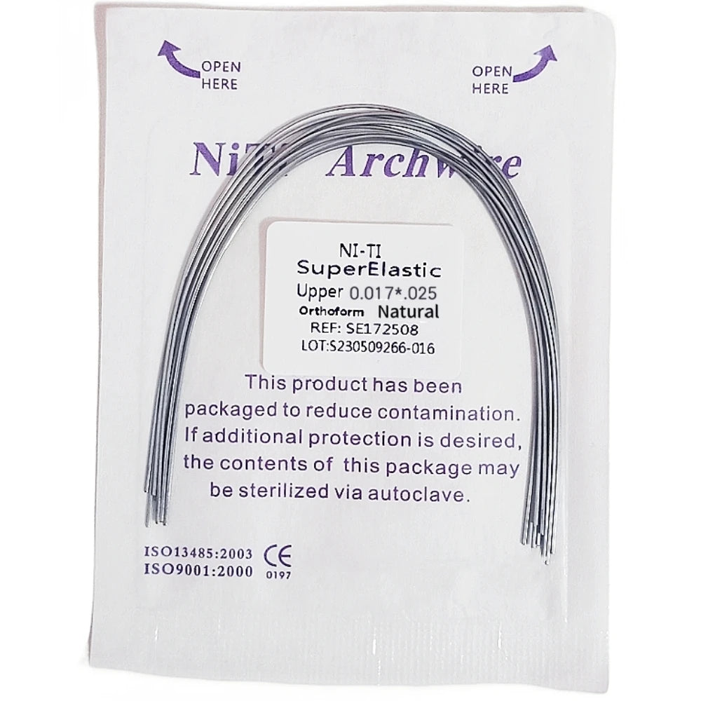 10pcs Dental Orthodontic Arch Wires Niti Archwires Natural/Ovoid Form Round/Rectangular Shape Upper Lower for Braces