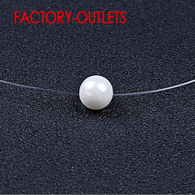Big Sale 925 Sterling Silver Chokers Necklace Cubic Zircon Pearl CZ Round Heart Cross Moon Square Transparent Fish Line Jewelry