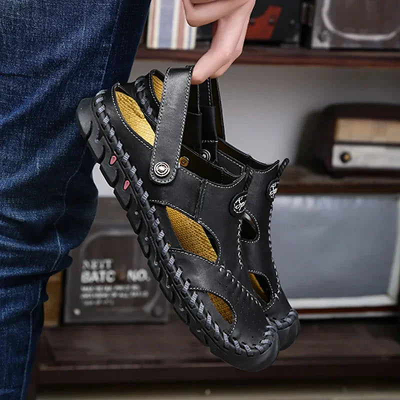 Genuine Leather Sandals Men's Comfortable Slipper Summer Man Sandals 2024 Trending Man's Leather Sandal Designer Men's Shoes