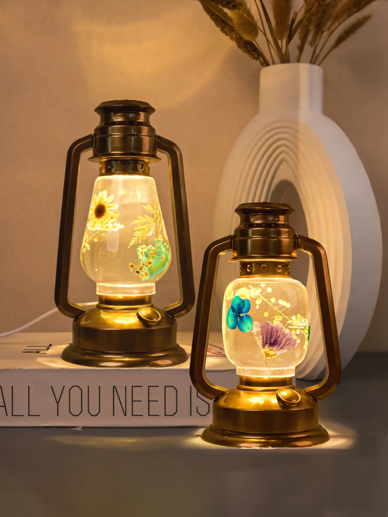 DIY Retro Kerosene Lamp Resin Silicone Mold Kit Creative Handmade Night Lights Camping Oil Lamps Decorative Home Decor Crafts