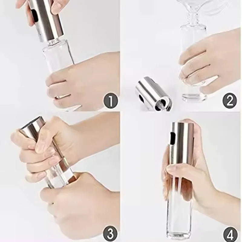 1pc 100ml Olive Oil Sprayer, Spray Bottle,Kitchen Cooking Oil Spray, Glass Oil Can,Home Kitchen & Outdoor Camping Accessomes