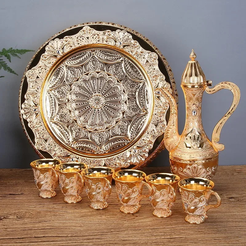 Gold And Silver Wine Glass Set Creative Home European Set Metal Jug Divider High-End Russian Jug