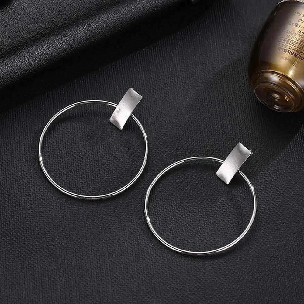 Piercing Jewelry Women Silver Big For Elegant Minimalist St Circle Color Geometric Earrings Round Homemade Earrings For Women