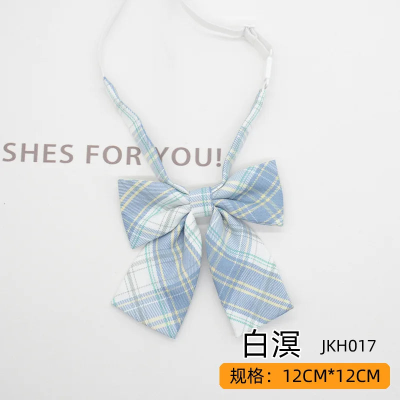 Trendy JK Ties Bowtie Women College Student Collar Neckwear Daily Shirt Accessories Cotton Plaid Bowknot Lolita Girls Lazy-tie