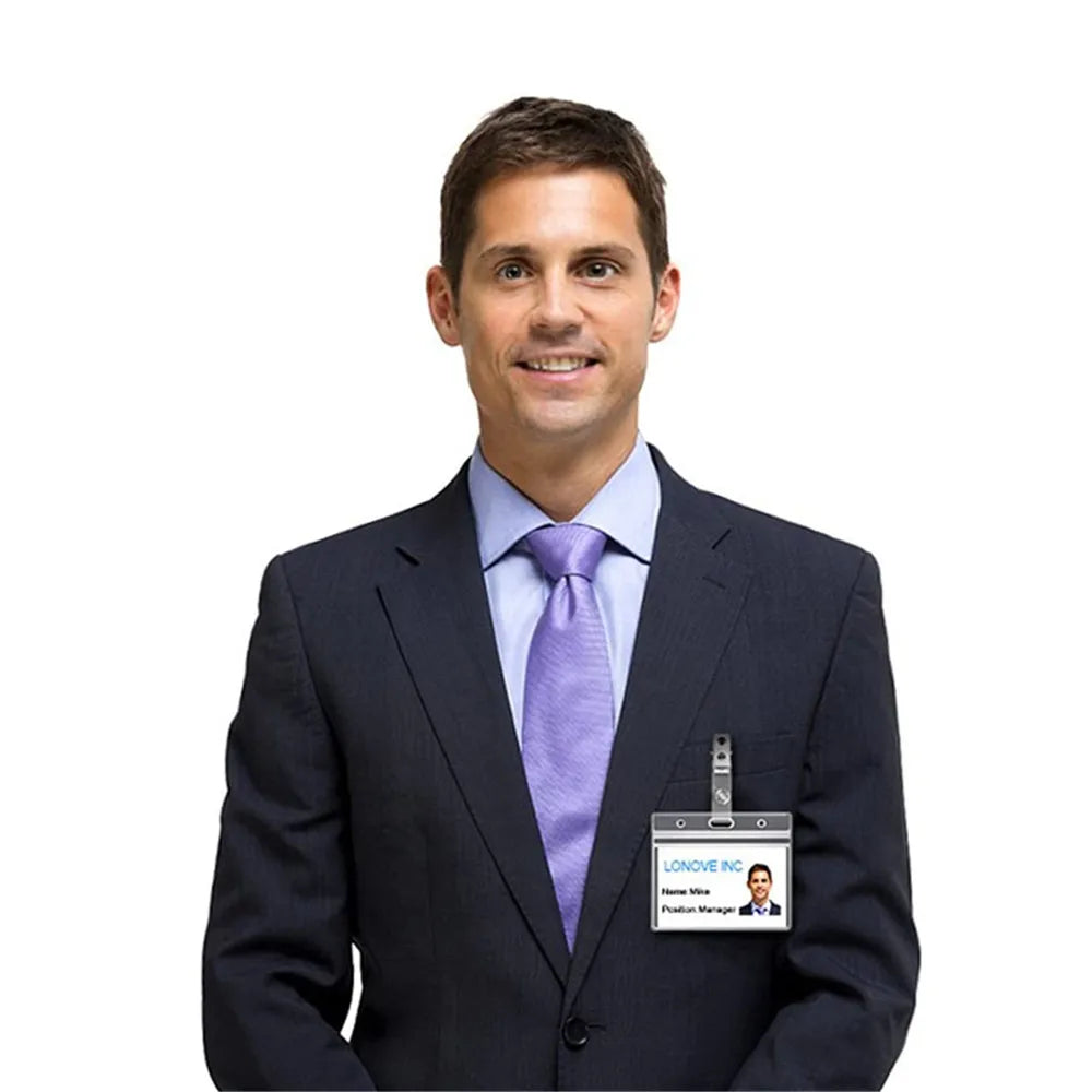 1pc Clear Office Staff Card Cover Case Protect Sleeve Girl Student Id Name Bus Card Holder Case Badge Clip Accessories New