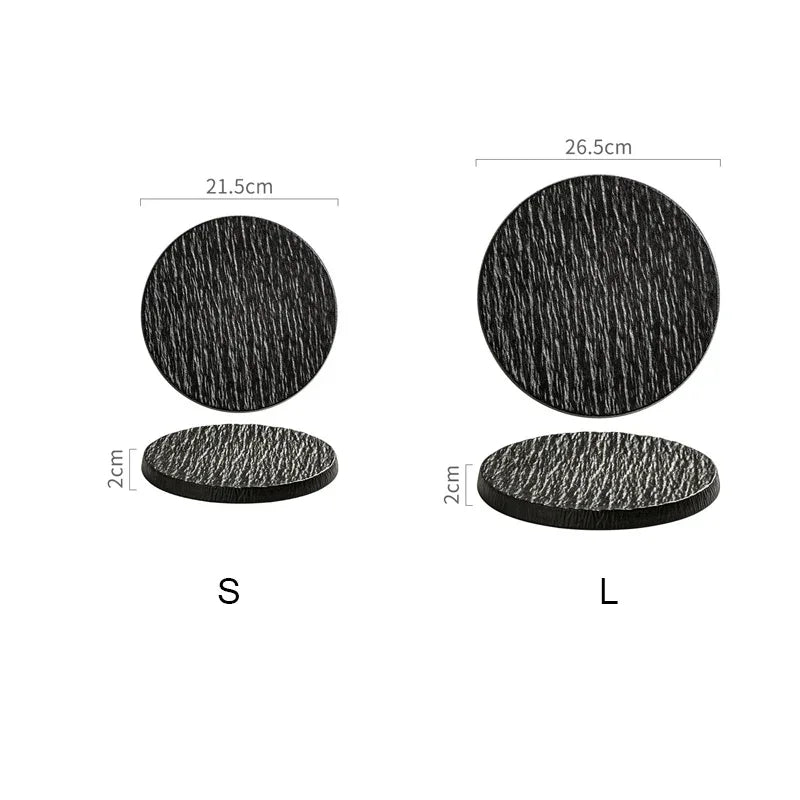 Main Dish Tableware Rock Plate  Stone Grain Ceramic Western Food Steak Plate Japanese Plate Home Western Food Display Tray