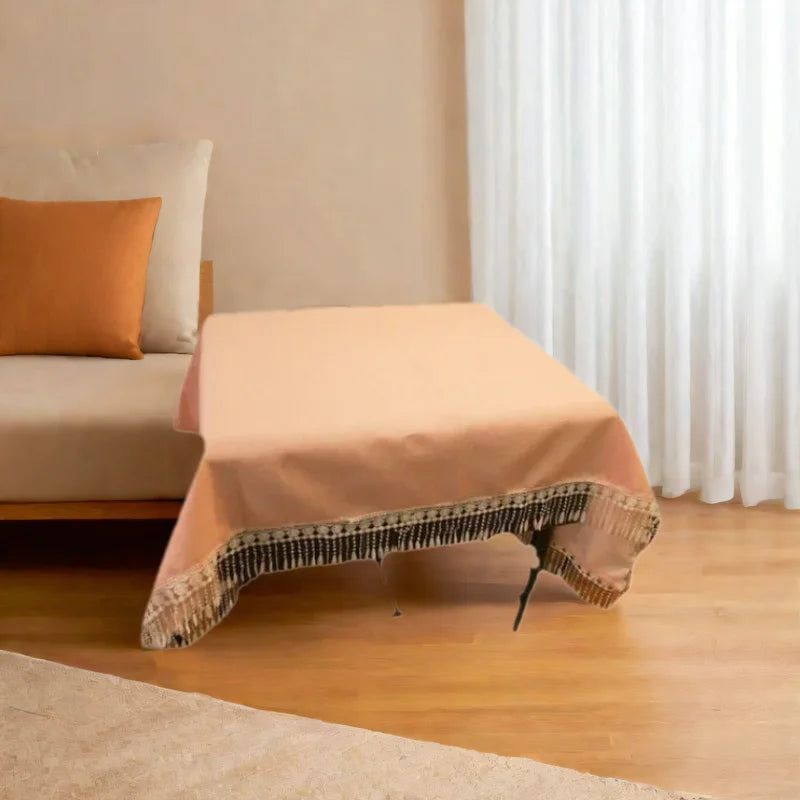 Classic Style Lace Linen Solid Color Tablecloth Exquisite Elegant