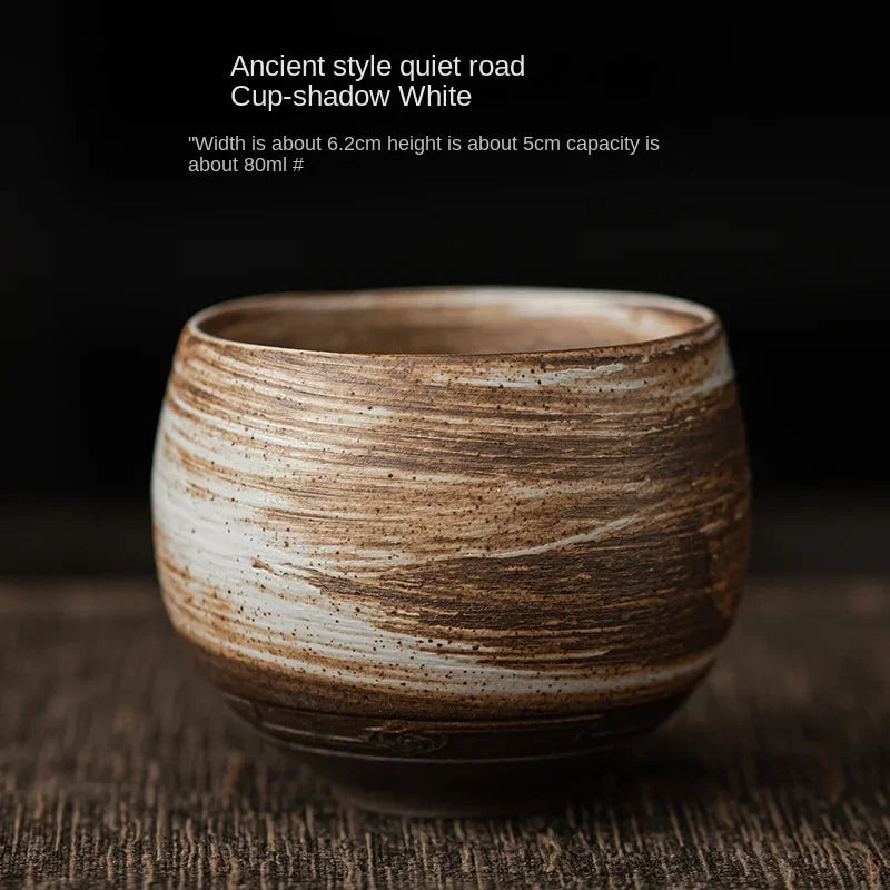 Japanese Style Handmade Rough Ceramic Teacup Kung Fu Teaware Accessories Vintage Stoneware Tea Cup Ancient Single Cups