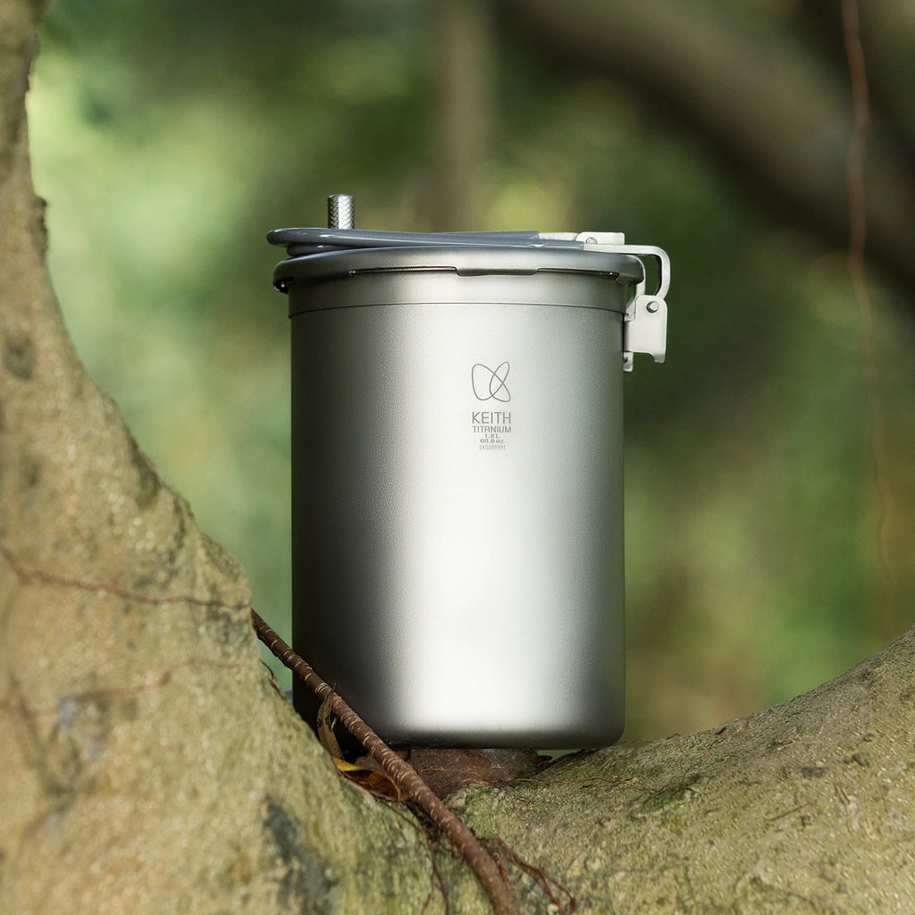 Keith Outdoor Titanium Plateau Pressure Cooker 1.8L Picnic Stew Pot Set Cooking Tool