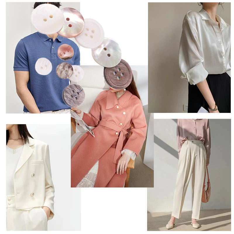 10Pcs Natural Pearl Shell Buttons for Clothing Sewing Accessories Scrapbooking DIY Crafts Garment Decoration Round Shell Button