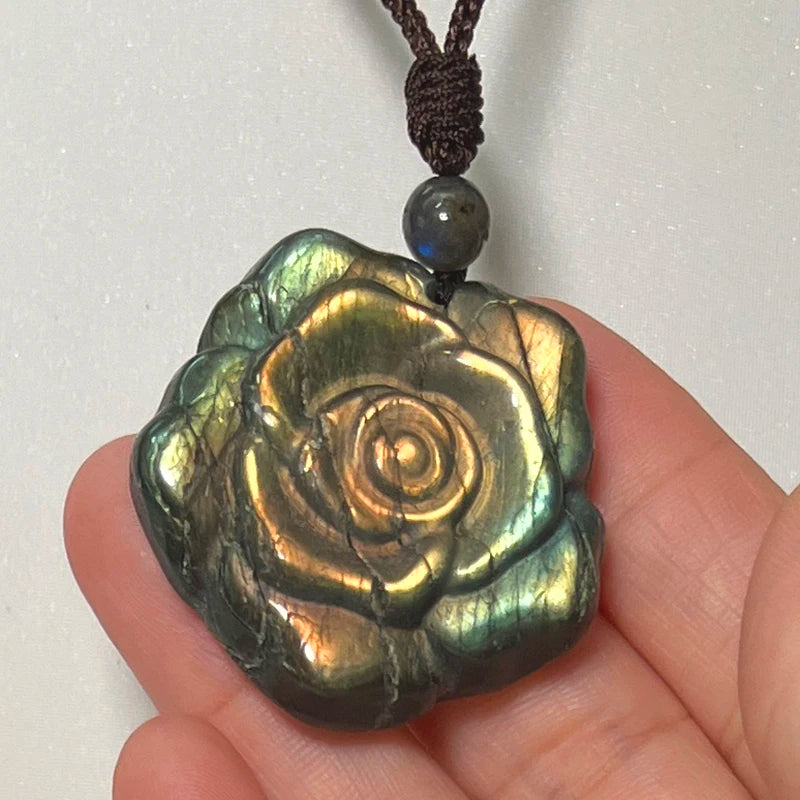 Necklace Pendant Natural Stone Irregular Shape Bead Blue Green Orange Labradorite Pendant for Women Men Jewelry 1Pcs