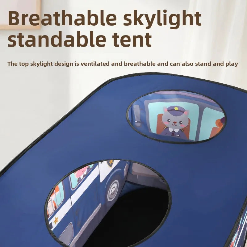 Camping Children's Play Foldable Tent Popup Playhouse Fire Truck Police Car Kids Tent Car for Indoor Outdoor Game Bus Toys House