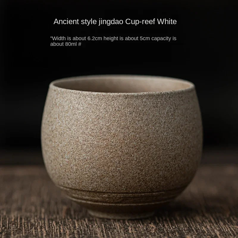 Japanese Style Handmade Rough Ceramic Teacup Kung Fu Teaware Accessories Vintage Stoneware Tea Cup Ancient Single Cups