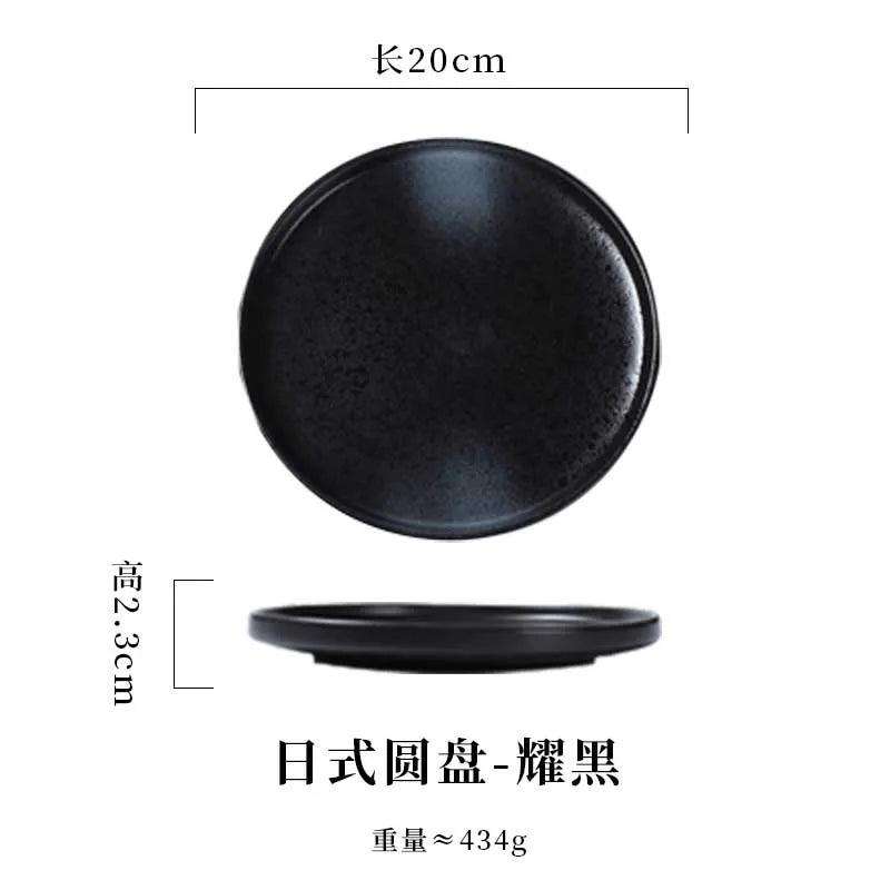 Japanese Style Ceramic Pasta Dish, Steak Plate, Western Cuisine Plate, Household Plate Ins, Tableware for Hotel and Commercial