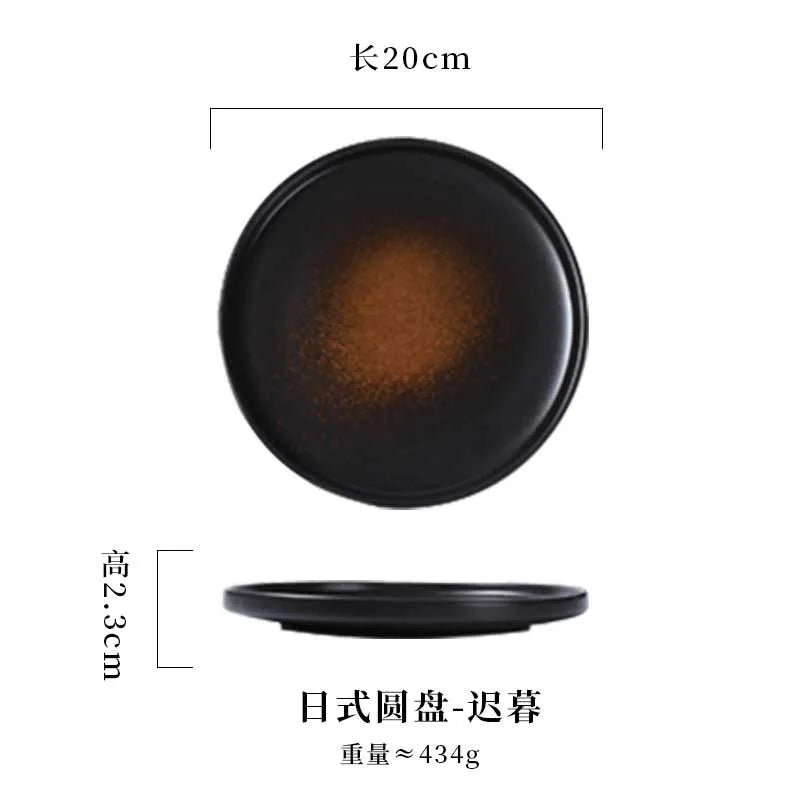 Japanese Style Ceramic Pasta Dish, Steak Plate, Western Cuisine Plate, Household Plate Ins, Tableware for Hotel and Commercial