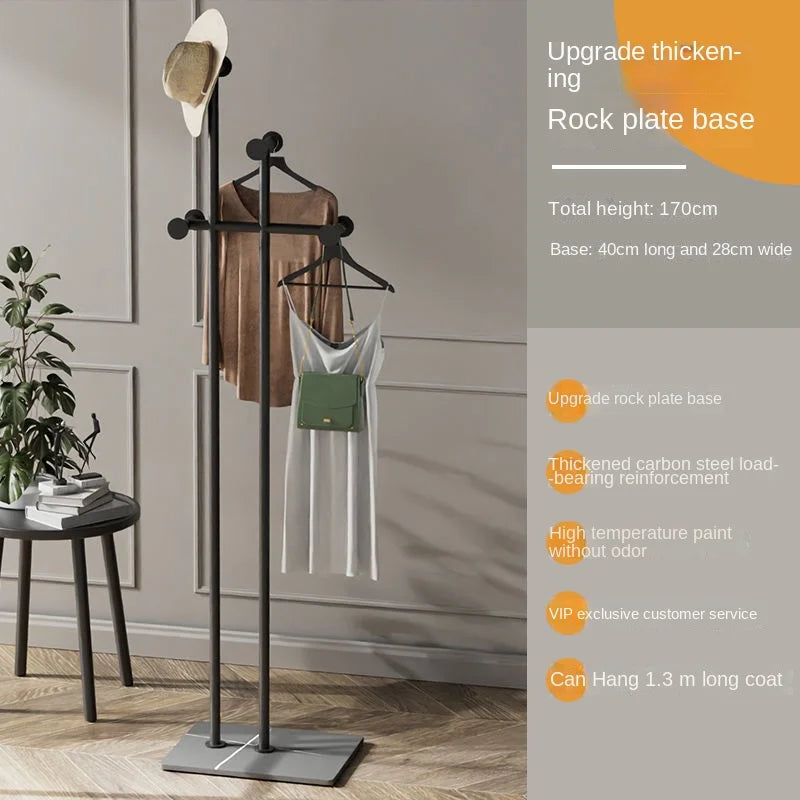 Home Room Furniture Household Clothes Storage Hanger Floor Standing Removable Metal Iron Art Coat Rack Bedroom Minimalist Rack