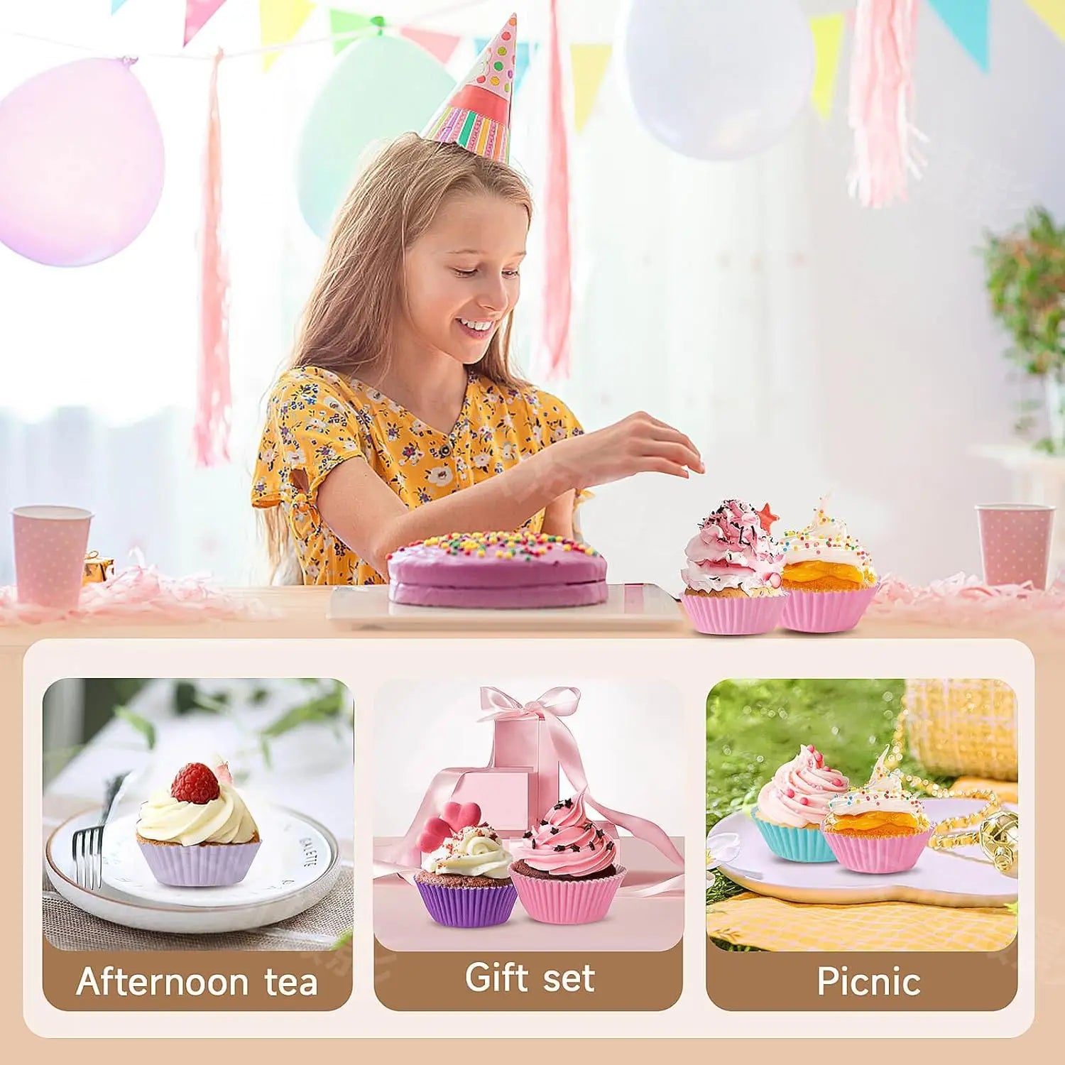1000Pcs Mini Chocalate Cupcake Liners Natural Greaseproof Paper Muffin Baking Cups Cake Cups Forms Cupcake Cases Party Tray Mold
