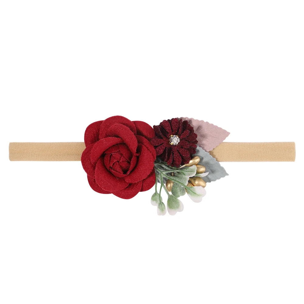 Baby Girl Headband Cute Flower Elastic Hair Band Newborn Head Toddler Headband Headwear Baby Hair Accessories Christmas Gifts