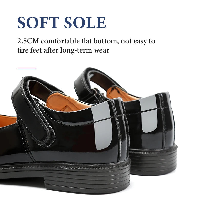 Performance Shoes Princess Girl Shoe British Style Mary Jane Student Black Soft Bottom Child Barefoot Women's Leather Shoes Kids