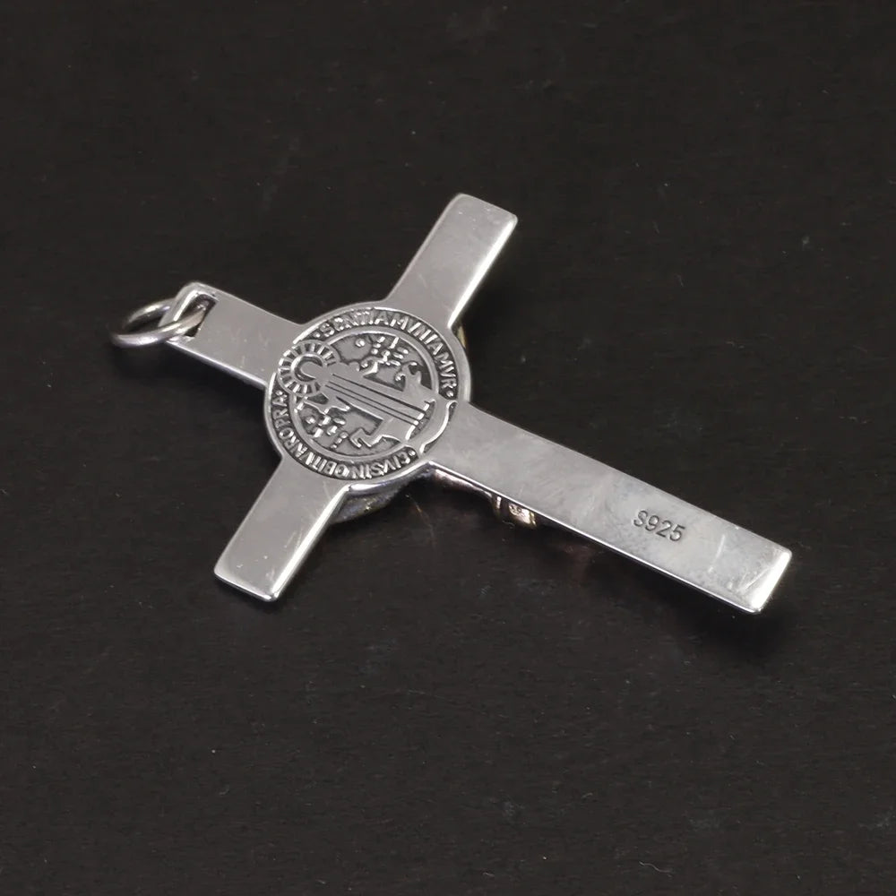 925 Silver Cross Man and Women Jesus Catholic Crucifixes Pendant 3 Sizes