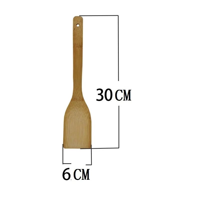 100Pcs/Lot Bamboo Spatula Non-Stick Pan Suit Special Bamboo Shovel Bamboo Spatula Soup Spoon Cooking Long Handle Kitchenware
