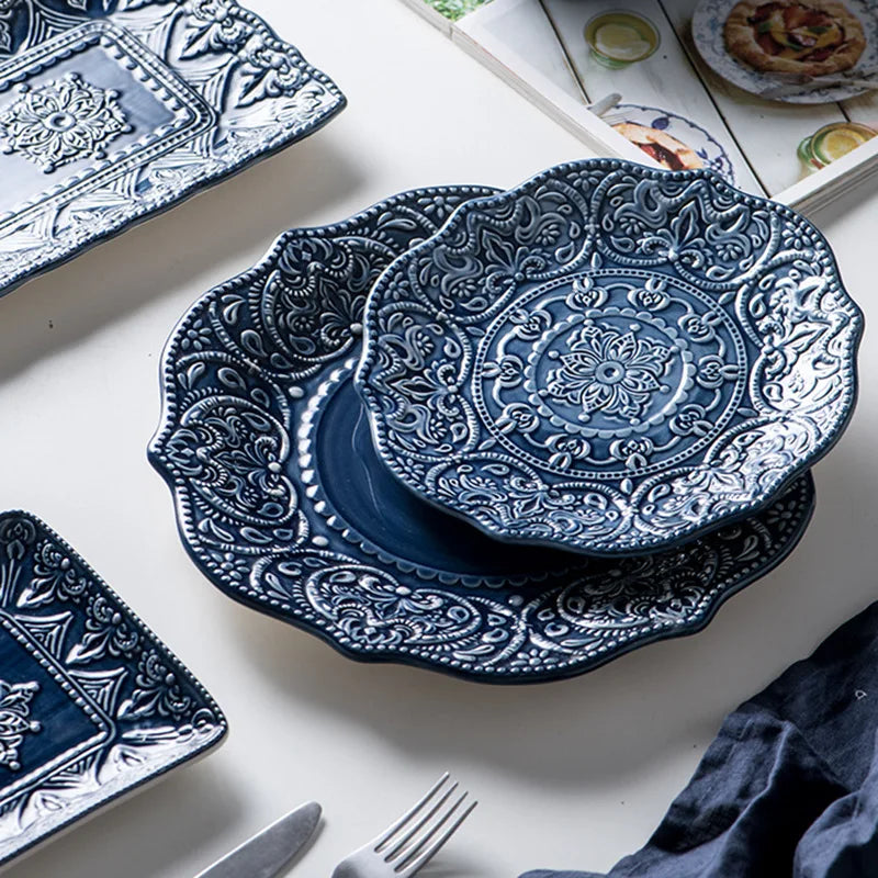 European Style Plates Creative Steak Plates Ceramic Plates Light Luxury High-end Tableware