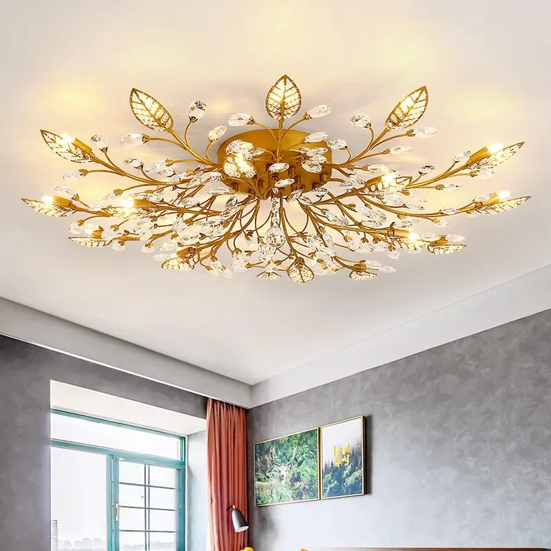 American retro crystal Ceiling lamp minimalist room bedroom dining room Nordic creative LED Ceiling lamp indoor lighting fixture