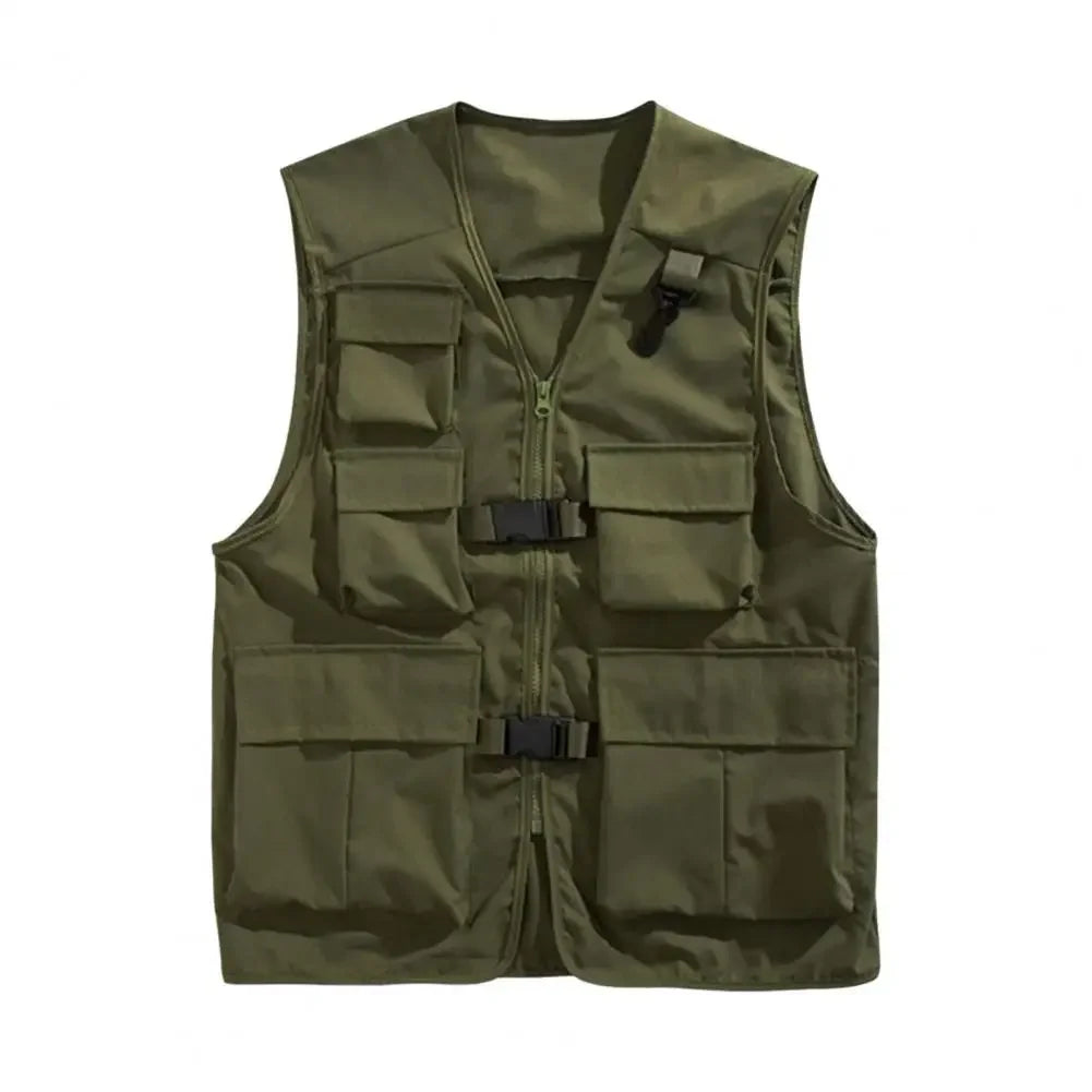 Summer Men Tactical Vest Coat Casual Photographer Waistcoat Mesh Work Sleeveless Multi Pockets Jacket Tools Pocket Cargo Vest