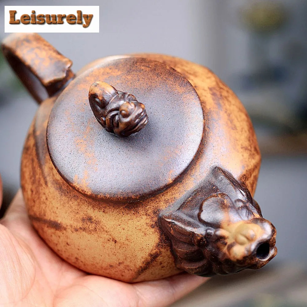 380ml Chinese Yixing Purple Clay Teapots Handmade Dargon Tea Pot Raw Ore High Temperature Section Mud Kettle Zisha Tea Set Gifts