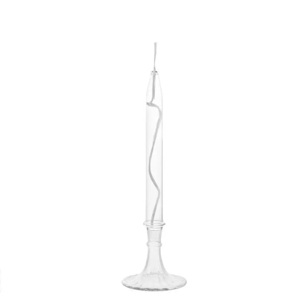 Transparent Glass Candlestick Lamp Smokeless Glass Oil Lamp Candlestick Nordic Simple Transparent Candlestick Ornaments