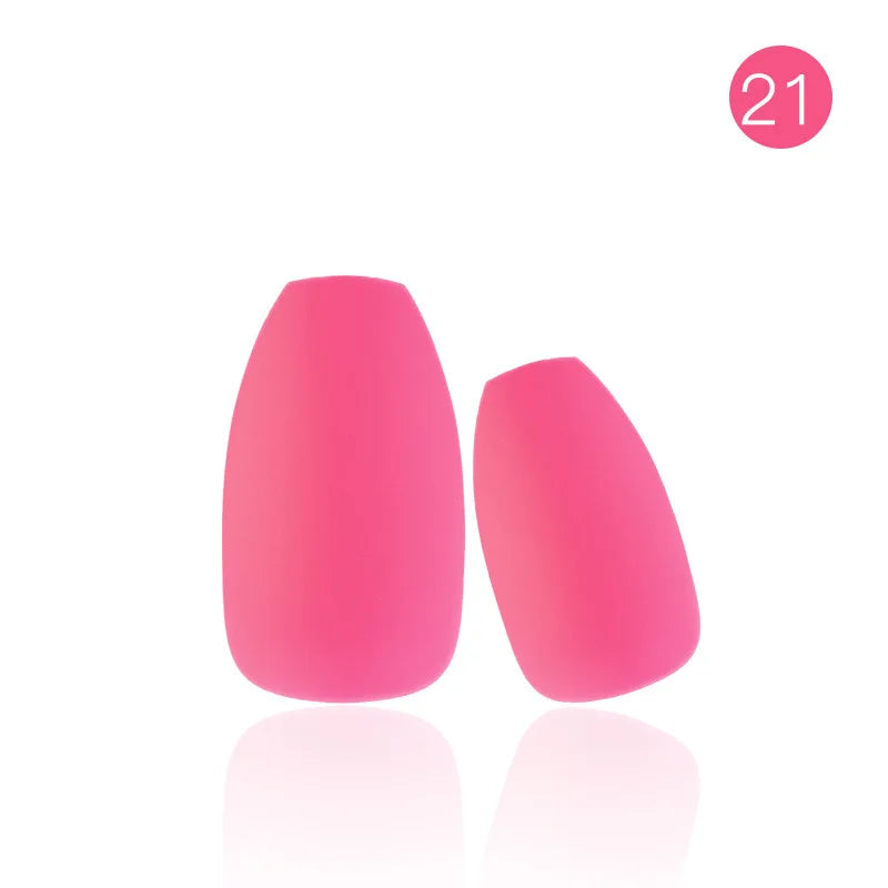 24tips/pc French White Fake Nails Matte /Glossy Detachable Long Square Natural False Press on Nails Manicure Faux Ongles