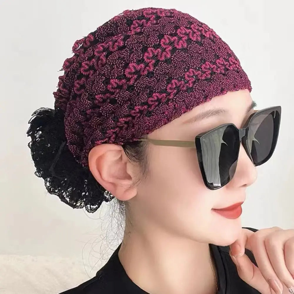 Woman Muslim Headscarf Cap Headband African Head Wraps Elegant Retro Turban for Ladies Beanies Caps Muslim Headpiece