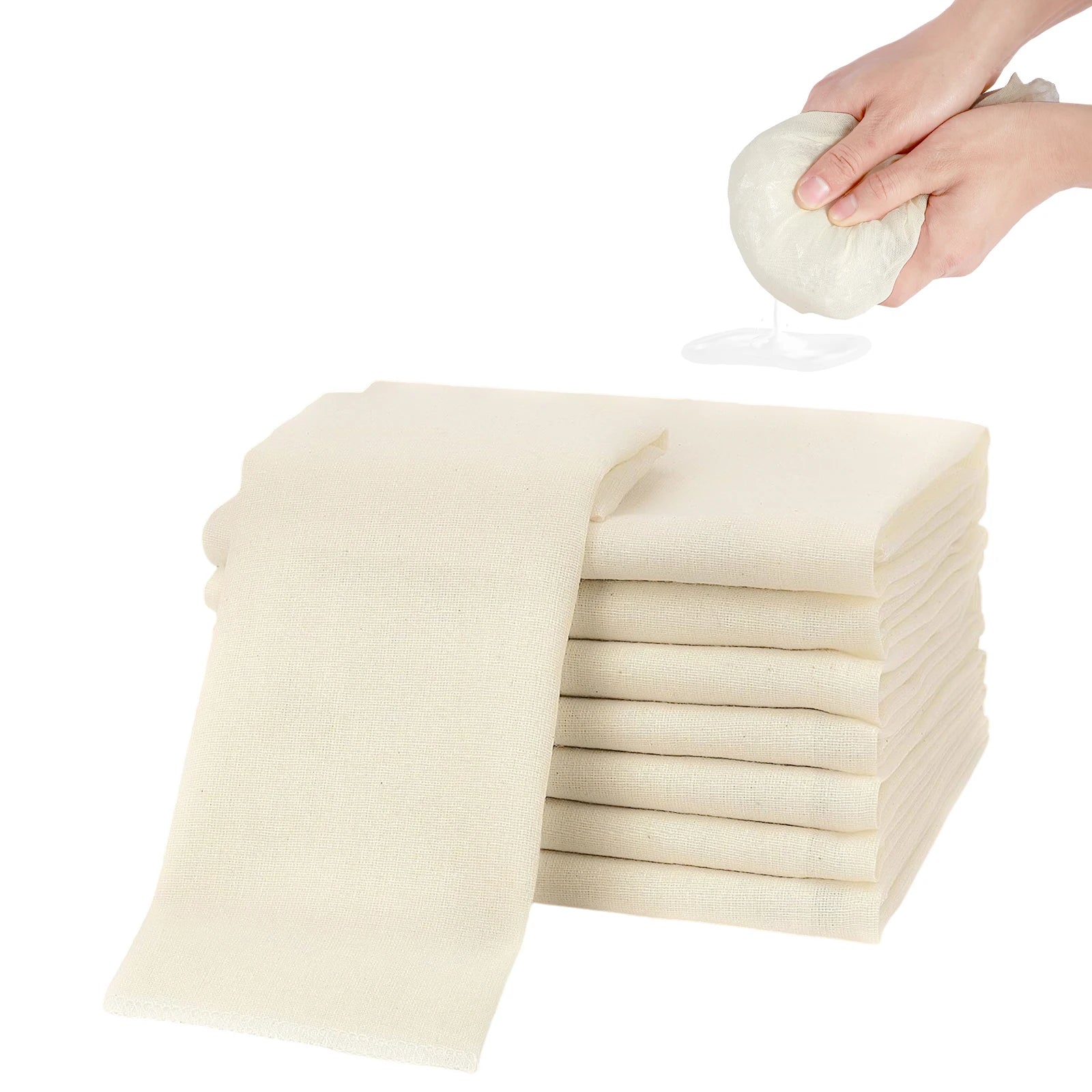 12Pcs Cheese Cloths Natural Unbleached Cotton Cheesecloth 20 Inch Square Cheese Cloths Reusable Organic Cheesecloth Cotton Cloth