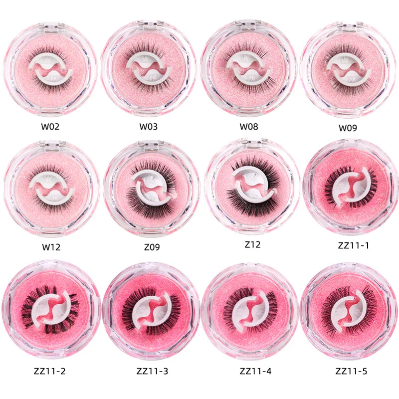 1Pair Reusable Self-Adhesive False Eyelashes Natural Multiple reversible glue-free self-adhesive pairs of false eyelashes Hot