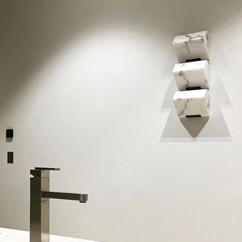 New Nordic Natural Marble Wall Lamp Hotel Corridor Corridor Lamps Living Room Bedroom Background Wall Bedside Copper Wall Lamp