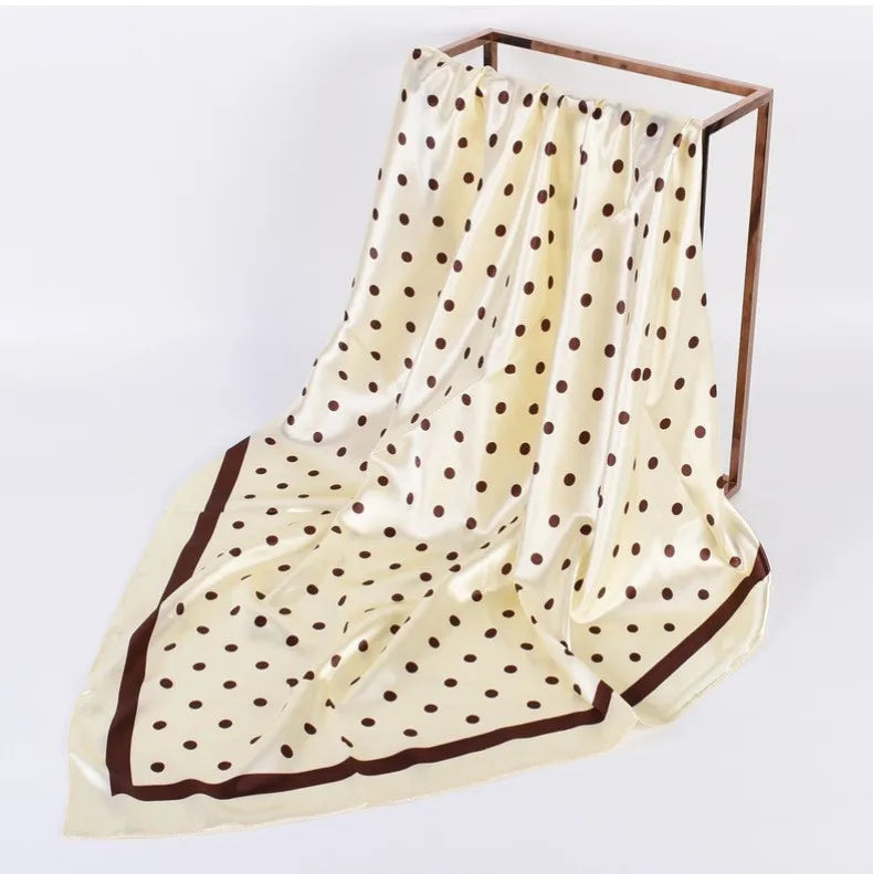 Head Scarf Women Luxury Brand 90×90cm Silk Square Scarf Satin Bandana Cheveux Soft Neckerchief Hijab Hair Scarves For Ladies