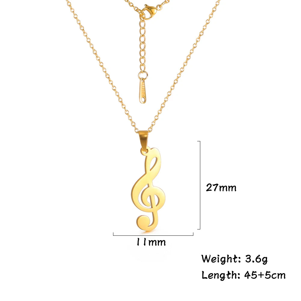 Amaxer Heart Music Note Necklace Treble Clef Music Staff Pendant Choker Clavicle Chain Artist Concert Jewelry Gift