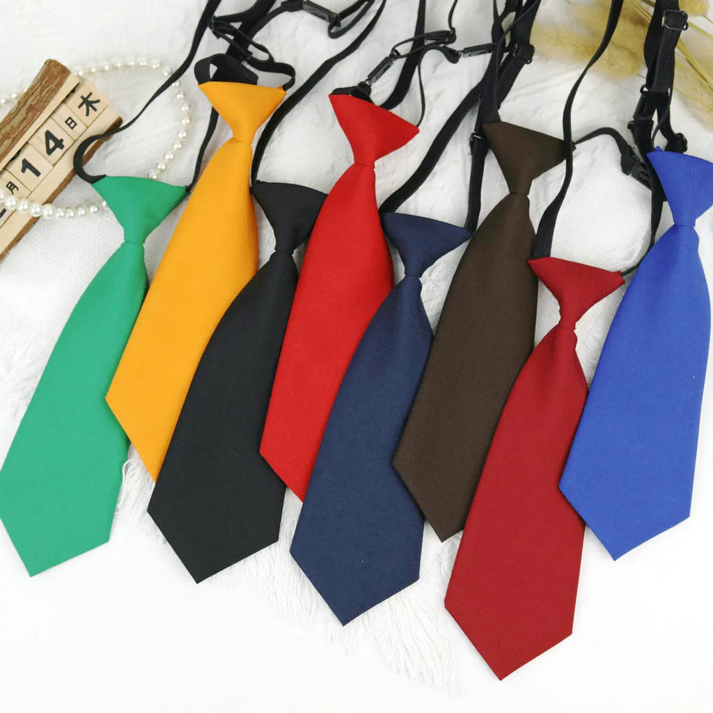Daily JK Ties Solid 7CM Lazy Neckties Girls Short Shirt Tie Kids Student Collar School Uniform Accessories College Female Cravat